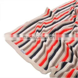 Baby Cotton Blanket, Stripe Knitted Wool Throw Blanket For Baby, Wool Throw Blanket thumbnail-1