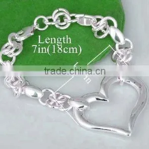 Fashion Silver Charm Bracelets, Heart Charm Bracelets thumbnail-1