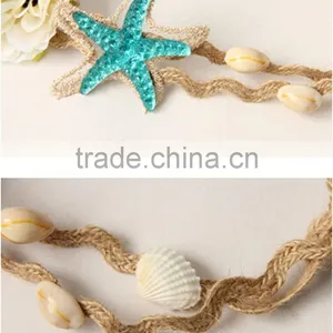 Fashion Holiday Hair Bands Elastic Beach Style Starfish&shell Flower Hair Hoop Women Flower Hair Accessory Jewelry thumbnail-5