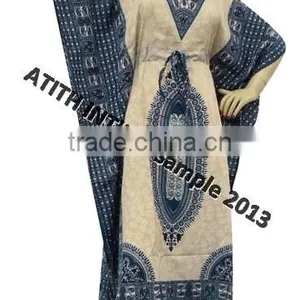 100% Polyester Printed Beachwear Kaftan thumbnail-3
