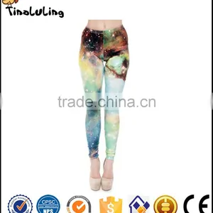 Universe Green Light Galaxy Space Color Block Gym Pant Leggings thumbnail-1