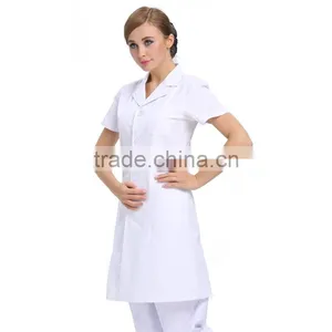 2016 Women Lab Coat Short Sleeve White Gown Nurse Uniform Medical Clothing for Women thumbnail-1