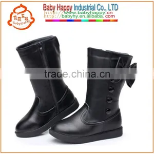Cute Warm Leather Baby Boots Bow Style Child Boots Shoes Girls Kids Winter Boots thumbnail-1
