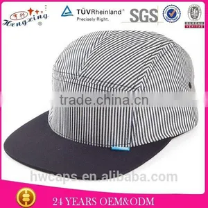 No Logo Strip Pattern Custom 5 Panel Hat and Cap thumbnail-1