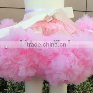 2014 New Hot Charming Super Fluffy Girls Party Dance Coral Pettiskirts Ballet Girls Ruffled Tutu Fluffy Chiffon Soft Pettiskirt thumbnail-1