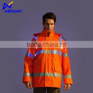 Reflective Safety Winter Industrial Working Cotton Jackets With Leds thumbnail-4