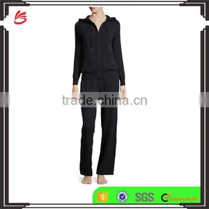 Women Cashmere Plain Tracksuit Jogging Warm Hood Set thumbnail-1