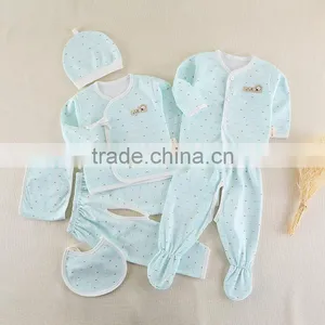 Wholesale Organic Cotton Baby Boy Girl Clothes Set Baby Gift Set Clothes 7 Pcs Baby Clothes Clothing Set thumbnail-2