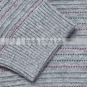 2017 Mans Custom Cashmere Pullover Zipper Open Jacquard Sweater With Low Price thumbnail-5