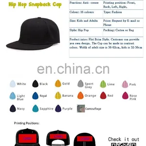 Wholesales CAP05 Logo Printing Embroidery and Cap Design Promotional SnapBack Cap thumbnail-1