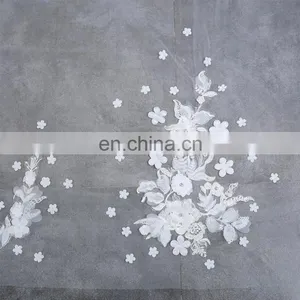 HSP1704 High Quality Lace Appliqued Veil Wedding Bridal Long Cathedral thumbnail-6
