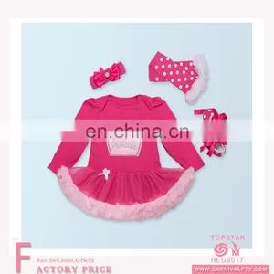 New Fashionable Baby Children Kids Lace Dresses Set Red Cotton Long Sleeveless Skirt +shoes +rosette thumbnail-1