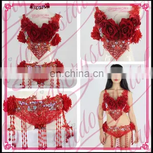 Aidocrystal Tribal Belly Dance Costume Top Handmade Sexy Dance Bra thumbnail-1