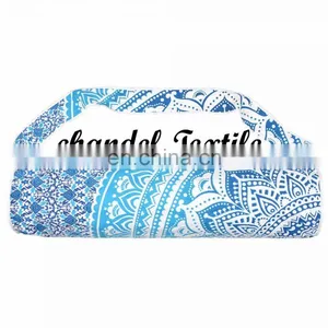 Indian Handmade Mandala Ombre Cotton Yoga Mat Bag With Shoulder Strap(Blue) YOGA MAT BAG Mandala Hand Yoga Bag Mat Purse thumbnail-1