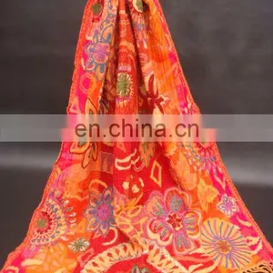 Wool Jacquard Shawls With Embroidery thumbnail-1