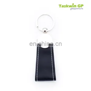 Simple Design Hot Wholesale Promotional Use Cheap PU Leather Keychain thumbnail-3