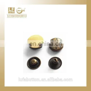 Brushed Antique Brass Metal 4 Parts Snap Button thumbnail-1