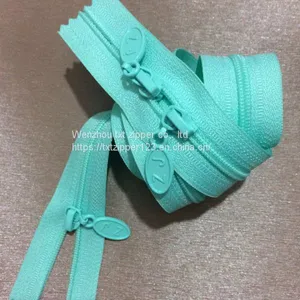 TXT Brand #5 Plastic Zipper With Normal Teeth Three Puller Open End High Quality and Low Price Garment Accessories thumbnail-2