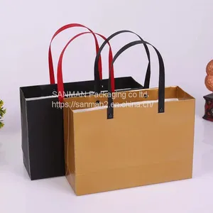 Good Sale 250gsm Art Paper Bag Blue Low Price thumbnail-4