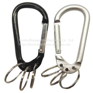 Hot Selling Swivel Spring Snap Hook D Type With Key Ring Colorful Aluminum Snap Hook thumbnail-2
