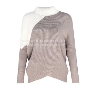 OEM Factory Fall Design Women Turtleneck Pullover Knit Sweater thumbnail-3