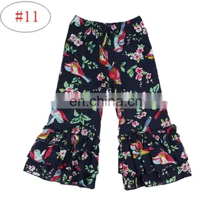 Kids Girls Bell Bottom Flare Pants Wide Leg Pants Printed Floral Flare Palazzo Pant Trousers 20colors 5 Size Free Shipping thumbnail-2