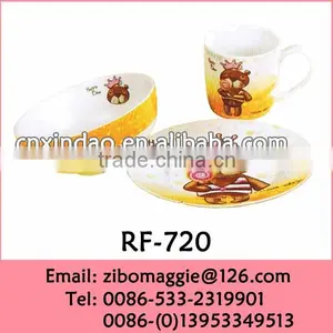 Professional Express Wholesale White Ceramic Breakfast Set for Disposable Tableware thumbnail-1