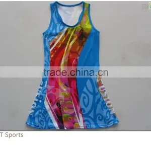 Custom Made Colorful Sublimation Plain Team Netball Dress thumbnail-2
