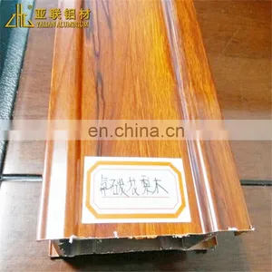 Wood Effect Aluminium Powder Coatings Profile Wood Grain Square Fluorocarbon Coating Aluminium Profile thumbnail-3