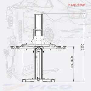 Mobile Hydraulic Single Post Car Lift Machine # V-JZD-A-1527 thumbnail-3
