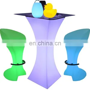 Disco Bar Furniture /Led PE Light Up Chair for Restaurant Discotheque Pub Used Glowing Bar Table thumbnail-4