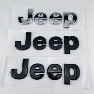 3D Matte Black JEEP Letter Car Stickers ABS Car Badges Plastic Chrome Car Emblem thumbnail-1