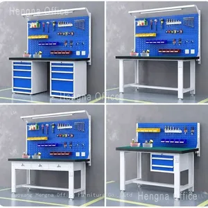 5S Workbench With Pegboard & Label Holders - Steel Lean Manufacturing Table for Workshop Tool Organization & Visual Management thumbnail-4