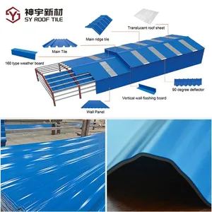 Modern PVC Roofing Tile UPVC Anti-Corrosive Trapezoidal Wave Roof Sheet Windproof Fireproof House Building Outdoor Usage thumbnail-4