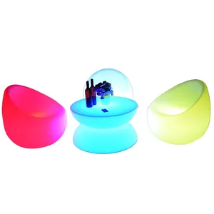 Outdoor Restaurant Garden Patio Event Party Lounge Cube Seats Plastic Furniture Led Bar Chairs and Tables Stools Set thumbnail-3