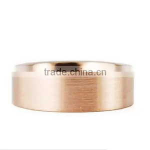 Men's 18k Rose Gold Flat Brushed Finish 8mm Comfort Fit Wedding Rings thumbnail-1