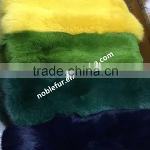 Luxury Raw Tanned Fox Fur Skin Candy Bright Color Fur Fabric Blanket For Clothing Made thumbnail-5