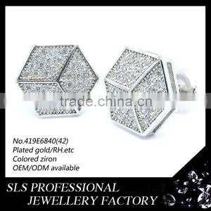 Stereoscopic 925 Sterling Silver Earrings Jewellery, Stone Earring Wholesale With 925 Gram Price thumbnail-1