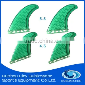 Easy Maneuverable Fcs/Future Quads Fin, Durable Epoxy Resin Fiberglass Honeycomb, Half Carbon Side Fin, Wooden Rear Fin thumbnail-1