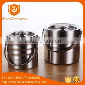 Stainless Steel Wine Beer Ice Bucket With Lid thumbnail-4