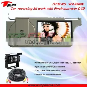 RV-9500V 9inch Rear View Car Camera With Sunvisor DVD Monitor for Bus/Truck/Vans thumbnail-1