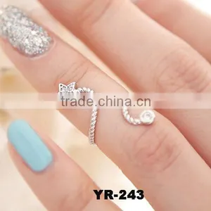 Cute Milimalist Korean Pop Star Crystal Ring Designs For Girl thumbnail-1