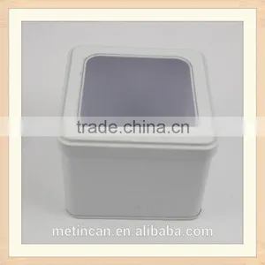 Direct Factory Window Square Tin Box With PVC Window thumbnail-2