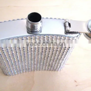 6OZ Rhinestone Stainless Steel Hip Flask thumbnail-4