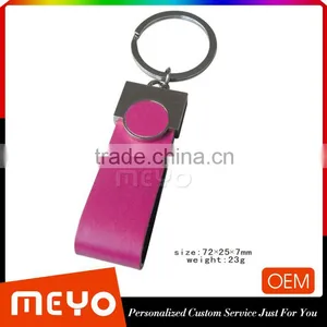 New Products 2015 Innovative Product Metal pu Leather Keychain Embossed Custom Leather Leather Keychain thumbnail-1