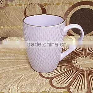 2016 Noverty Embossed 11 oz Solid Color Cheap Stoneware Tea Mug With Rim thumbnail-6