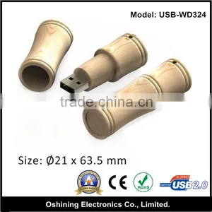 Hot Sale Bulk Cheap Usb Disc Bamboo Shaped Wooden Usb Flash Drive(USB-WD324) thumbnail-1