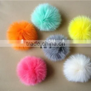 Dyed Color Fox Fur Pom Pom thumbnail-4