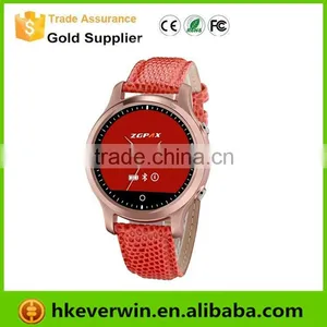 New 1.22" Metal & Leather 240X240 Pixel G+G High Sensitive Capacitive Round Touch Screen Bluetooth 4.0 Smart Watch S360 thumbnail-1