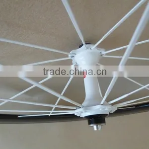 50mm Carbon Tubular Clincher Wheels 650C 23mm Wide Bicycle Wheelset thumbnail-4